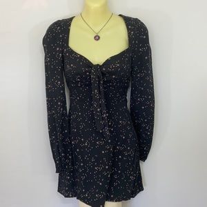 Reformation Black Starry Night Mini Dress Euc 0